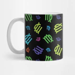 Pattern Virgo Zodiac Sign Horoscope Astrology Symbol Black Mug